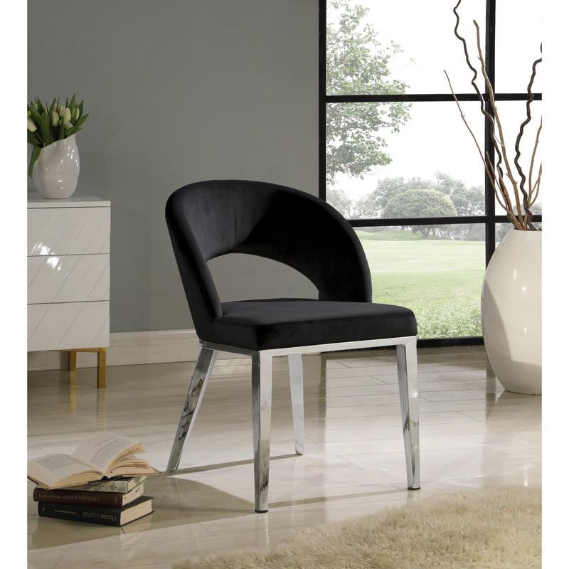 Meridian Roberto Black Velvet Dining Chair IMAGE 4