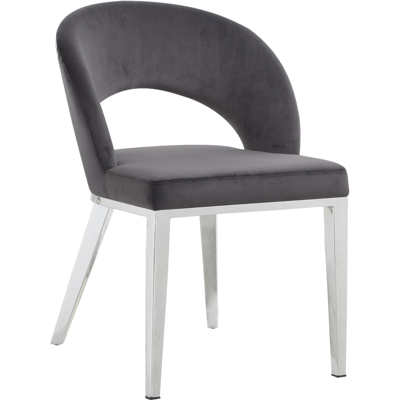 Meridian Roberto Grey Velvet Dining Chair IMAGE 1