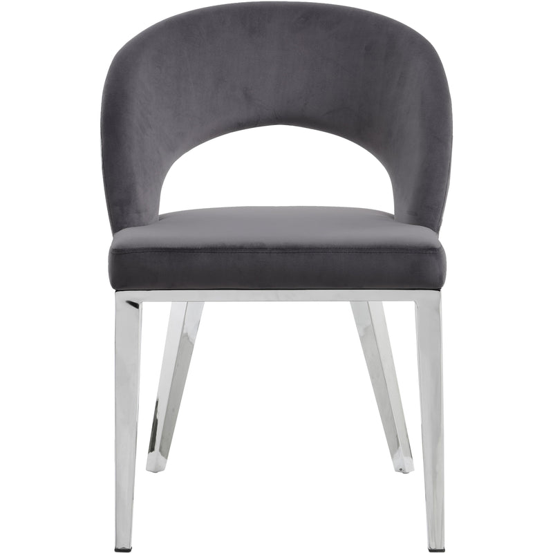 Meridian Roberto Grey Velvet Dining Chair IMAGE 2