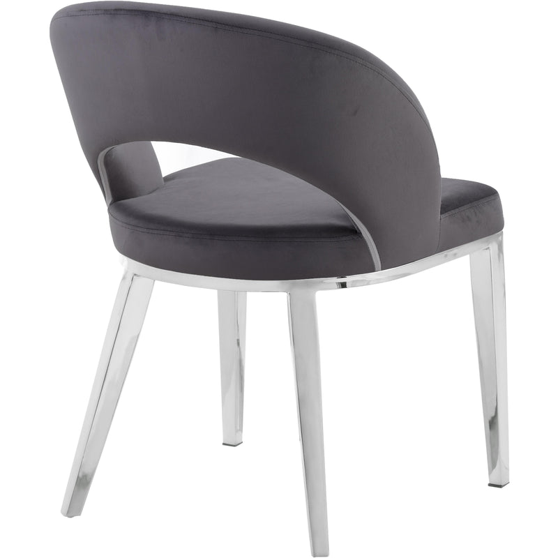 Meridian Roberto Grey Velvet Dining Chair IMAGE 3