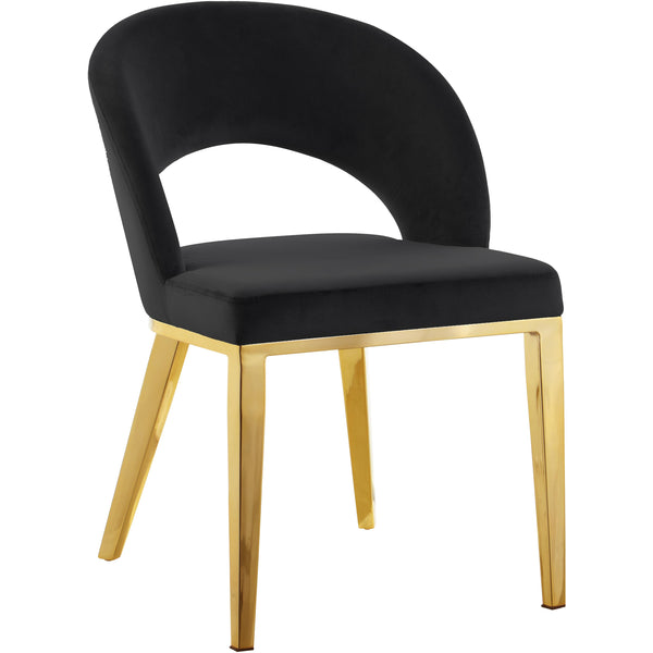 Meridian Roberto Black Velvet Dining Chair IMAGE 1