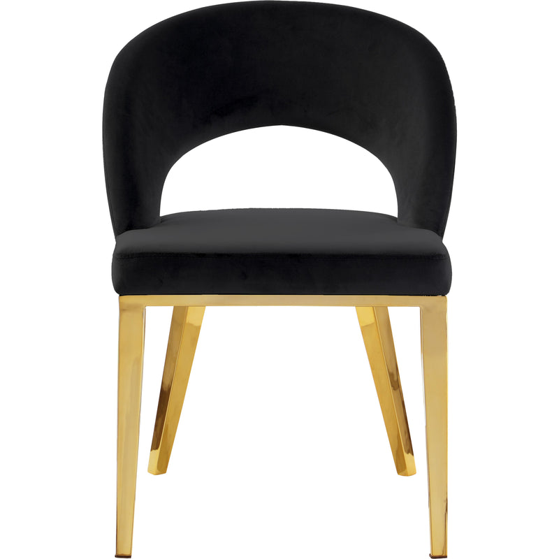 Meridian Roberto Black Velvet Dining Chair IMAGE 2