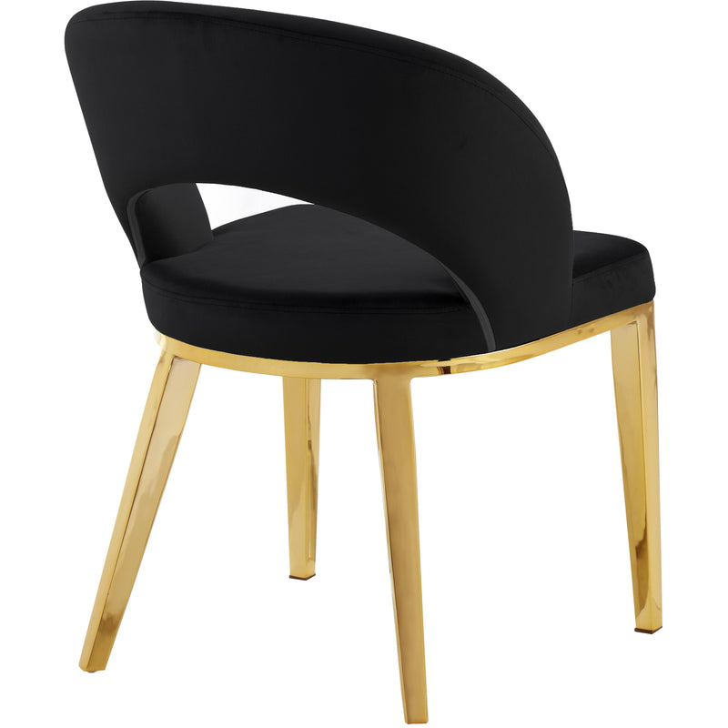 Meridian Roberto Black Velvet Dining Chair IMAGE 3