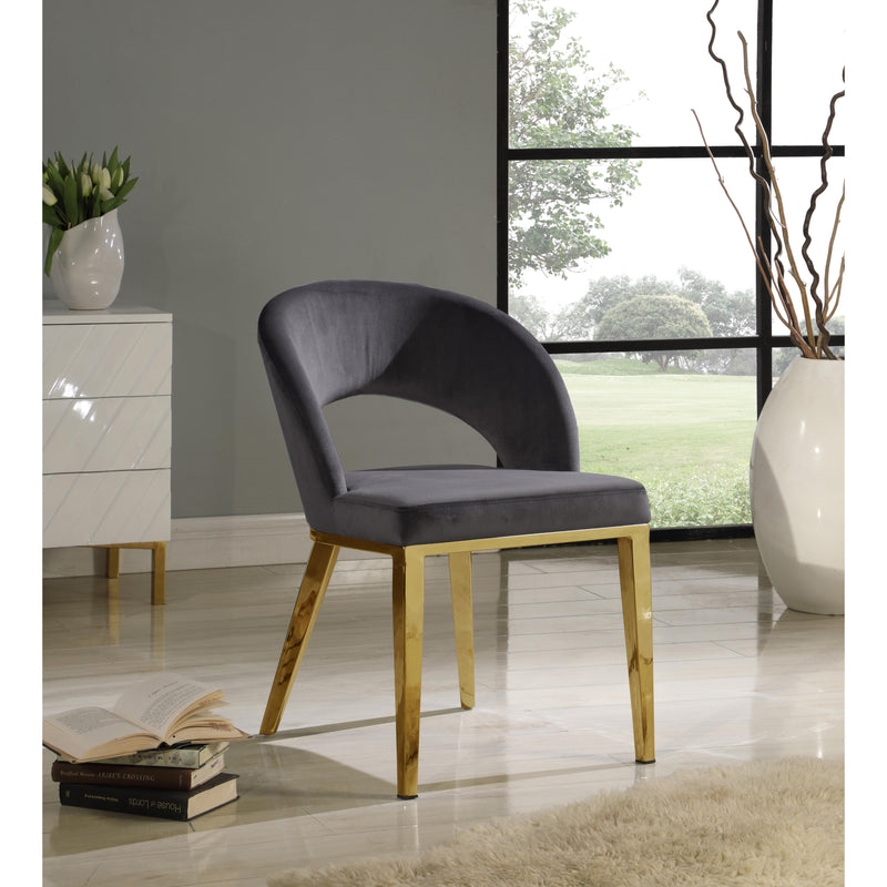 Meridian Roberto Grey Velvet Dining Chair IMAGE 4