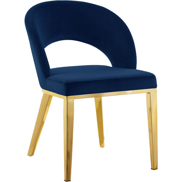 Meridian Roberto Navy Velvet Dining Chair IMAGE 1