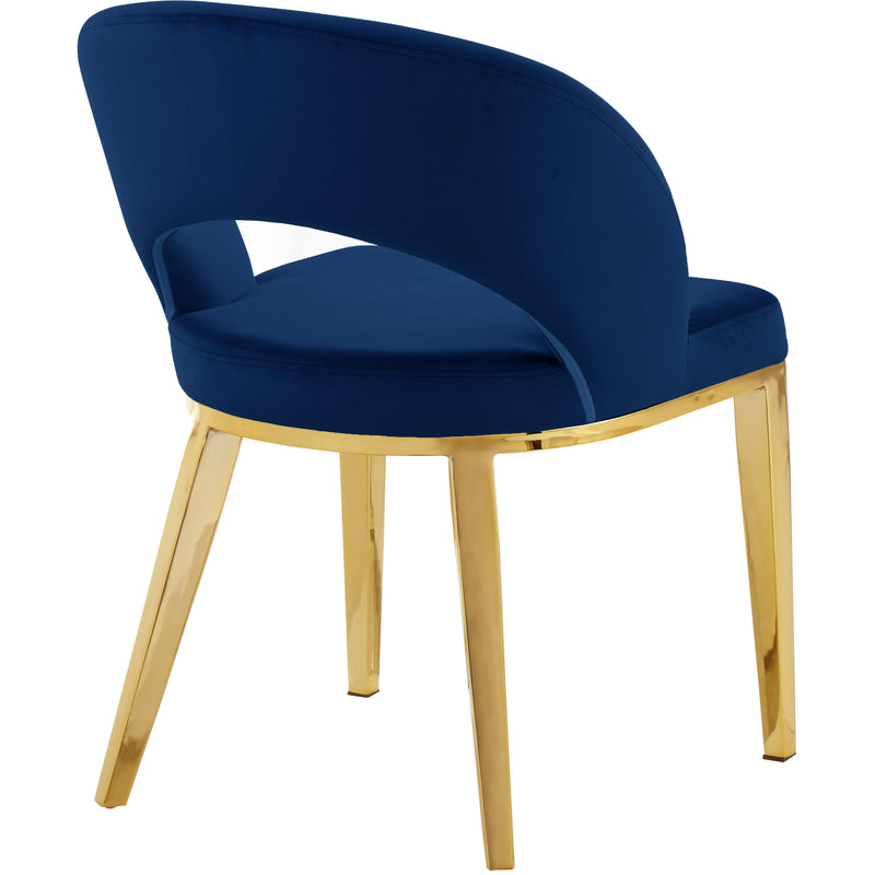 Meridian Roberto Navy Velvet Dining Chair IMAGE 3