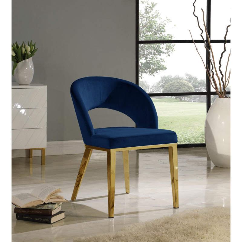 Meridian Roberto Navy Velvet Dining Chair IMAGE 4