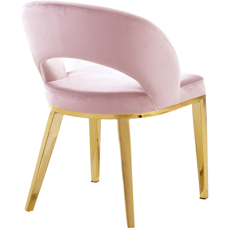 Meridian Roberto Pink Velvet Dining Chair IMAGE 3