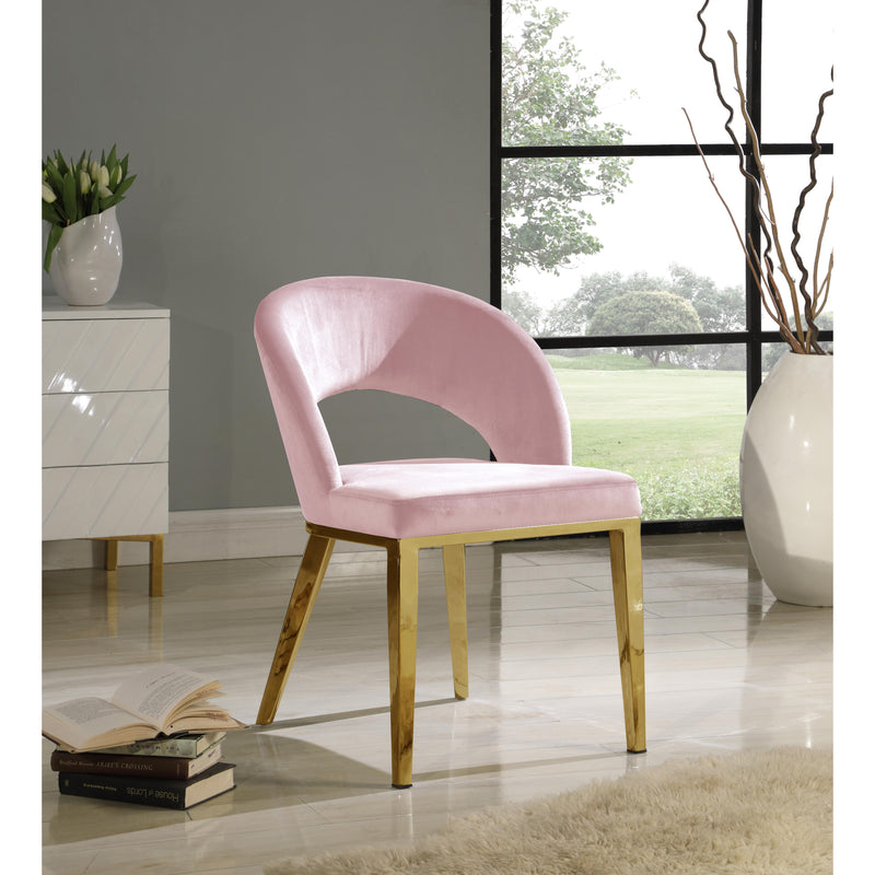 Meridian Roberto Pink Velvet Dining Chair IMAGE 4