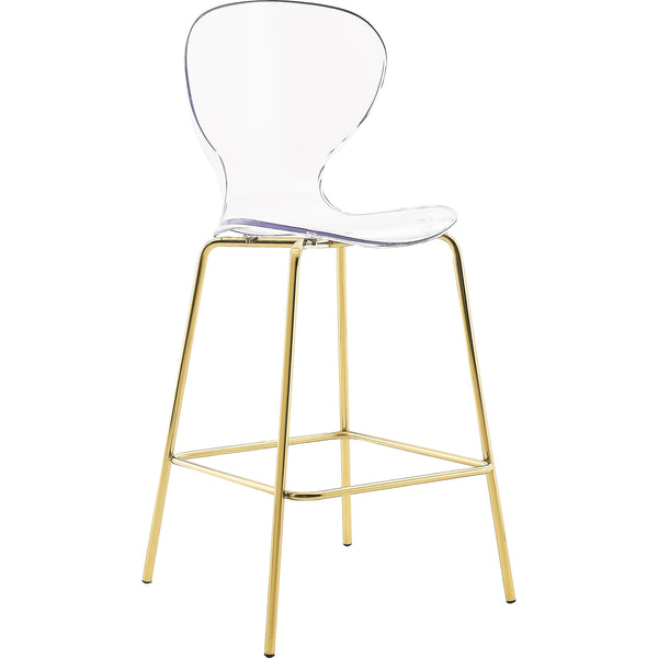 Meridian Clarion Gold Metal Stool IMAGE 1