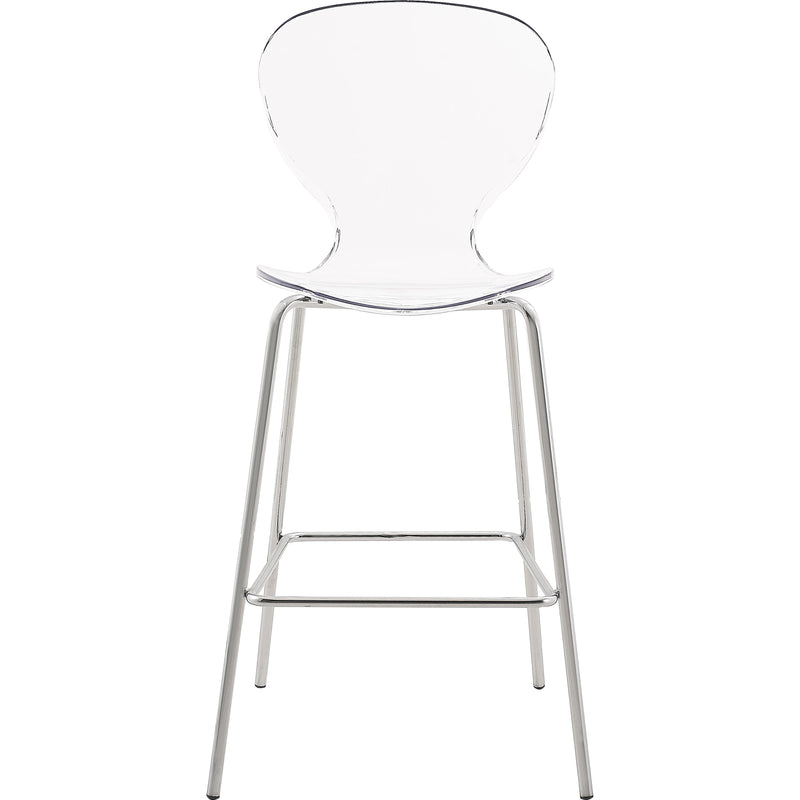 Meridian Clarion Chrome Metal Stool IMAGE 2