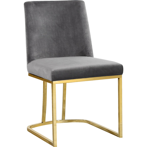 Meridian Heidi Grey Velvet Dining Chair IMAGE 1