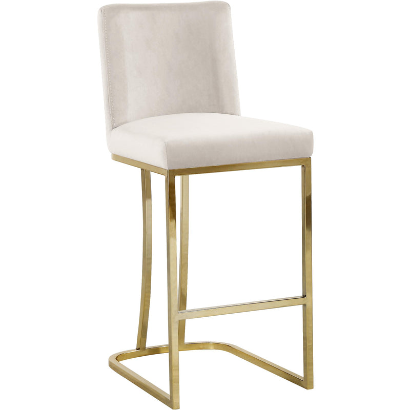 Meridian Heidi Cream Velvet Stool IMAGE 1