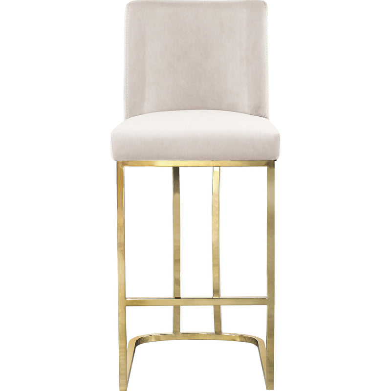 Meridian Heidi Cream Velvet Stool IMAGE 2