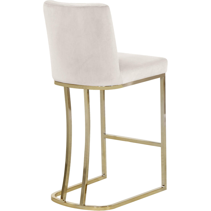 Meridian Heidi Cream Velvet Stool IMAGE 3