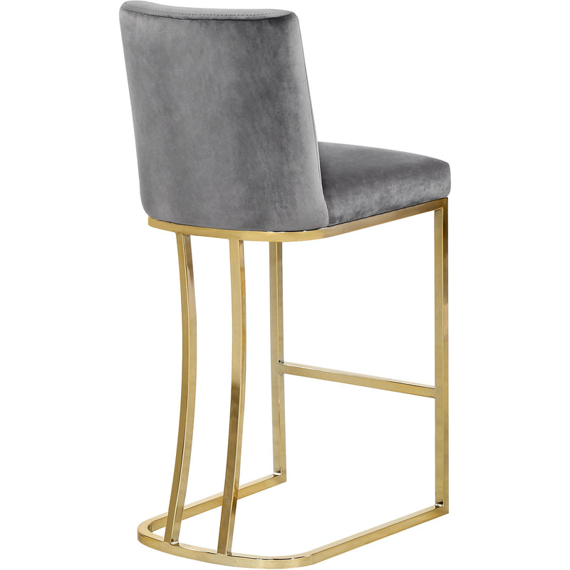 Meridian Heidi Grey Velvet Stool IMAGE 3