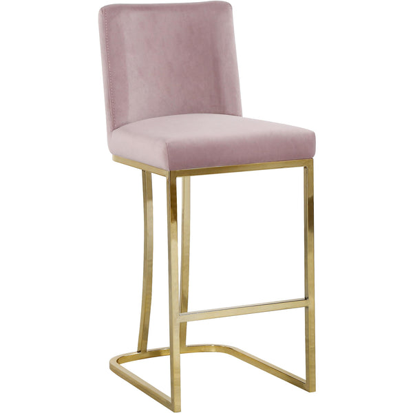 Meridian Heidi Pink Velvet Stool IMAGE 1