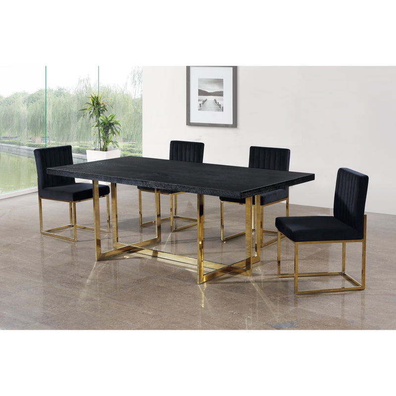 Meridian Giselle Black Velvet Dining Chair IMAGE 4