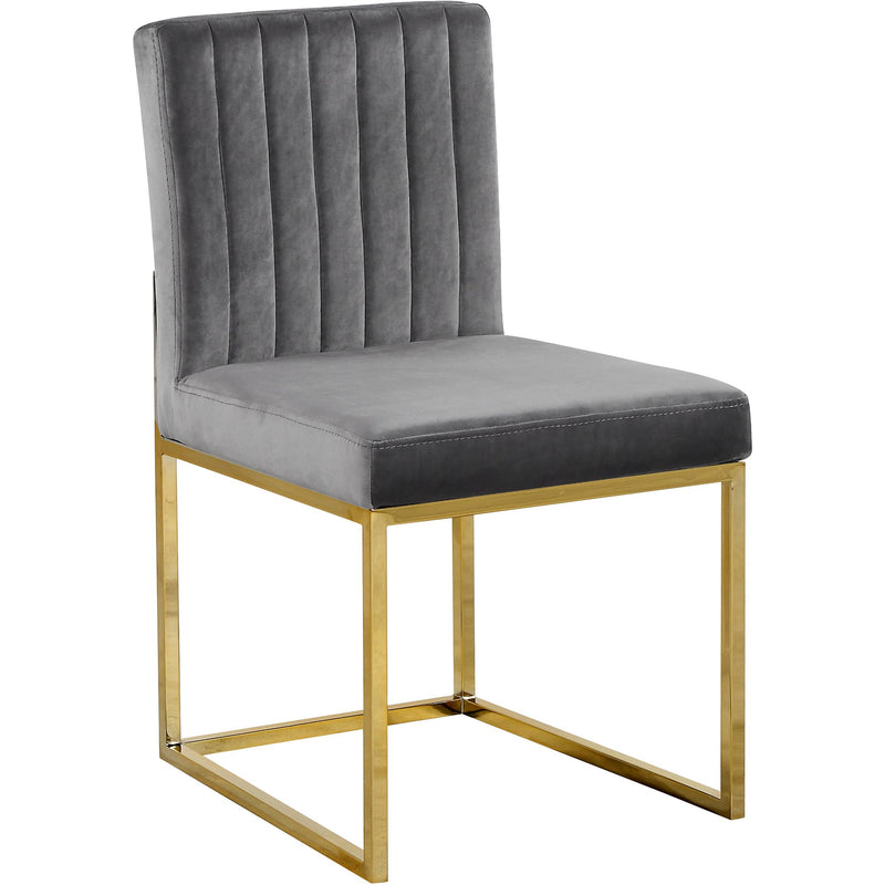 Meridian Giselle Grey Velvet Dining Chair IMAGE 1