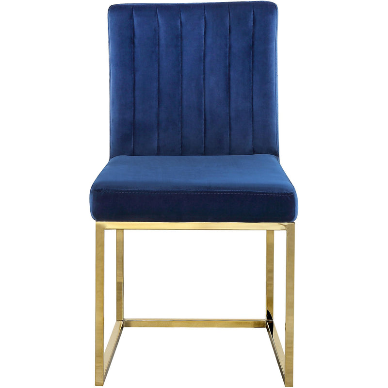 Meridian Giselle Navy Velvet Dining Chair IMAGE 2