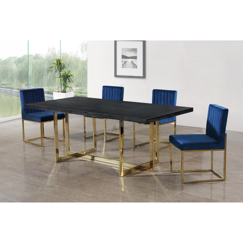 Meridian Giselle Navy Velvet Dining Chair IMAGE 4