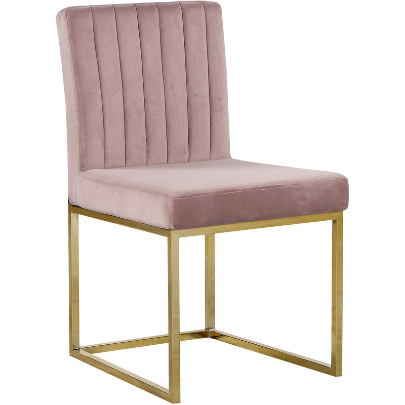 Meridian Giselle Pink Velvet Dining Chair IMAGE 1