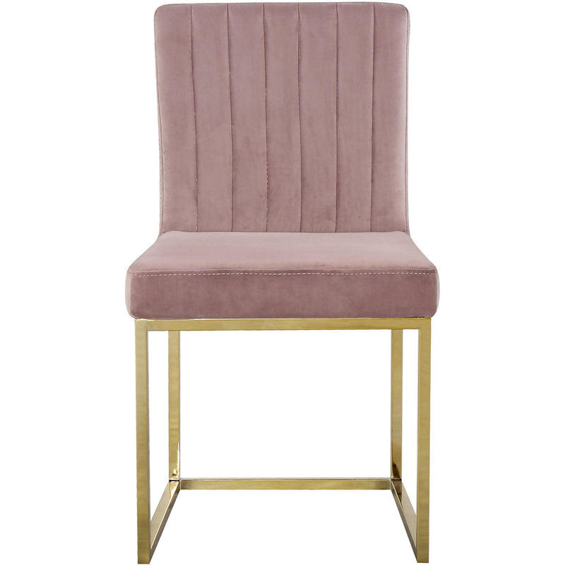 Meridian Giselle Pink Velvet Dining Chair IMAGE 2