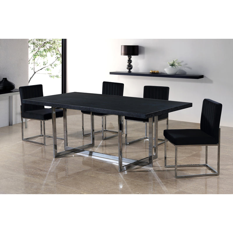 Meridian Giselle Black Velvet Dining Chair IMAGE 4