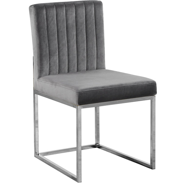 Meridian Giselle Grey Velvet Dining Chair IMAGE 1