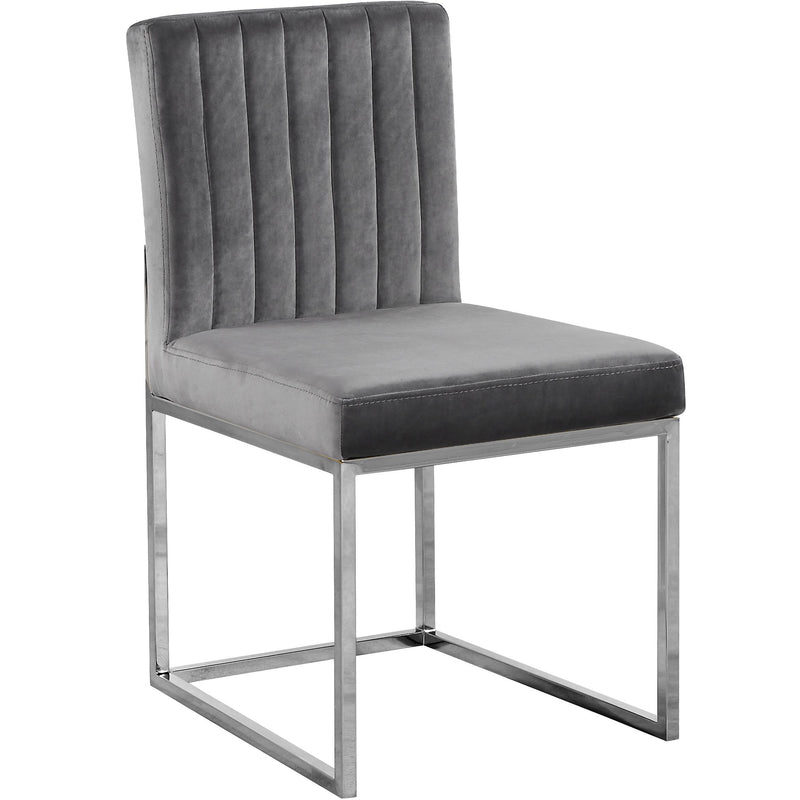 Meridian Giselle Grey Velvet Dining Chair IMAGE 1