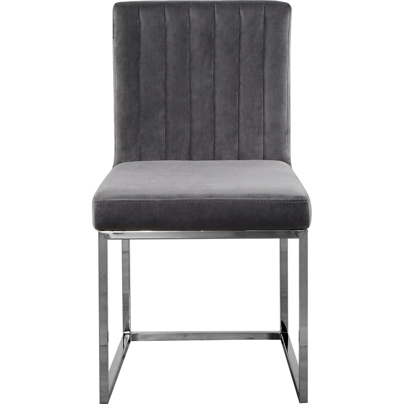 Meridian Giselle Grey Velvet Dining Chair IMAGE 2