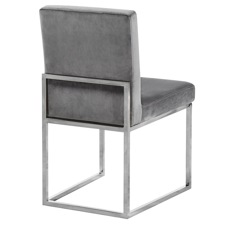 Meridian Giselle Grey Velvet Dining Chair IMAGE 3