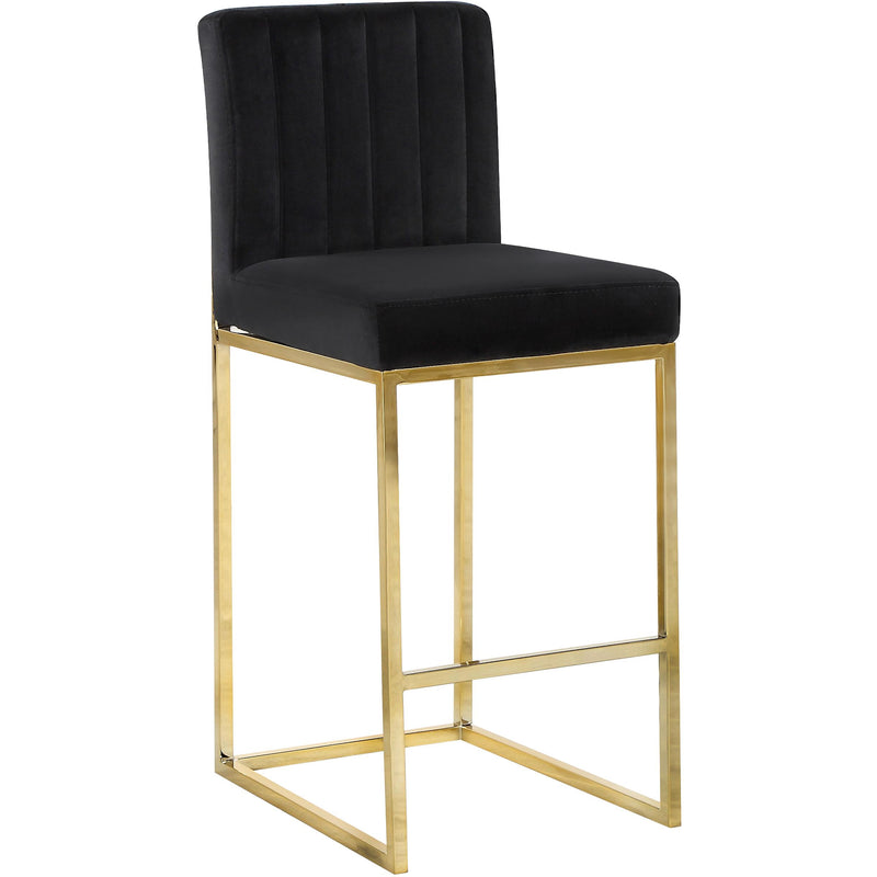 Meridian Giselle Black Velvet Stool IMAGE 1