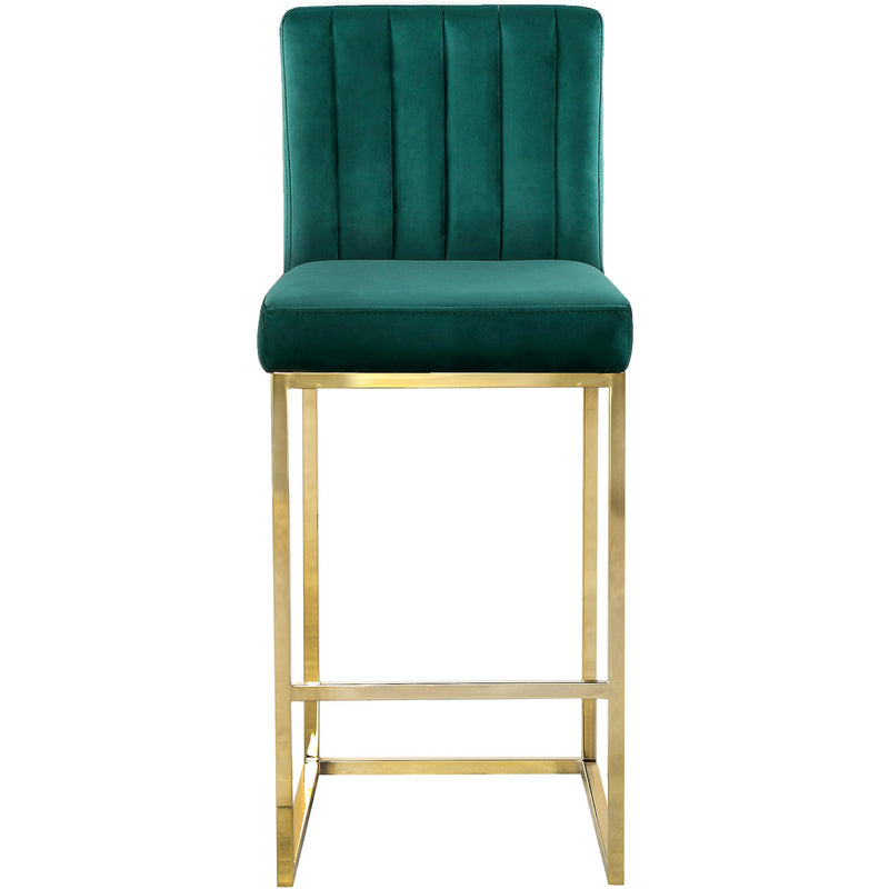 Meridian Giselle Green Velvet Stool IMAGE 2