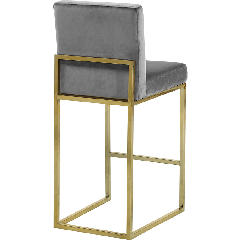 Meridian Giselle Grey Velvet Stool IMAGE 3