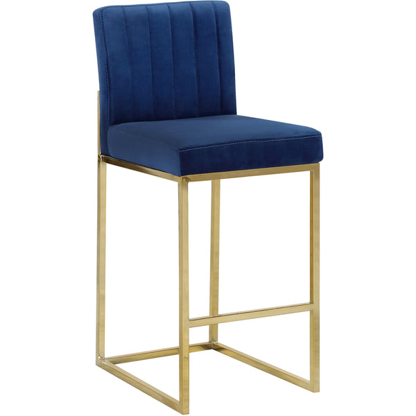 Meridian Giselle Navy Velvet Stool IMAGE 1