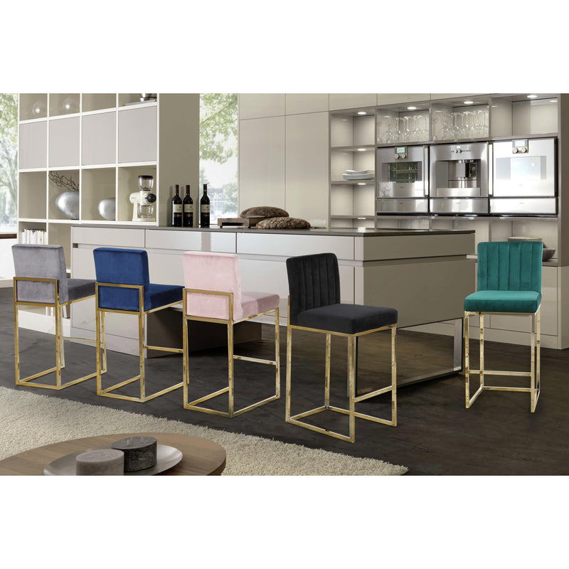 Meridian Giselle Navy Velvet Stool IMAGE 4