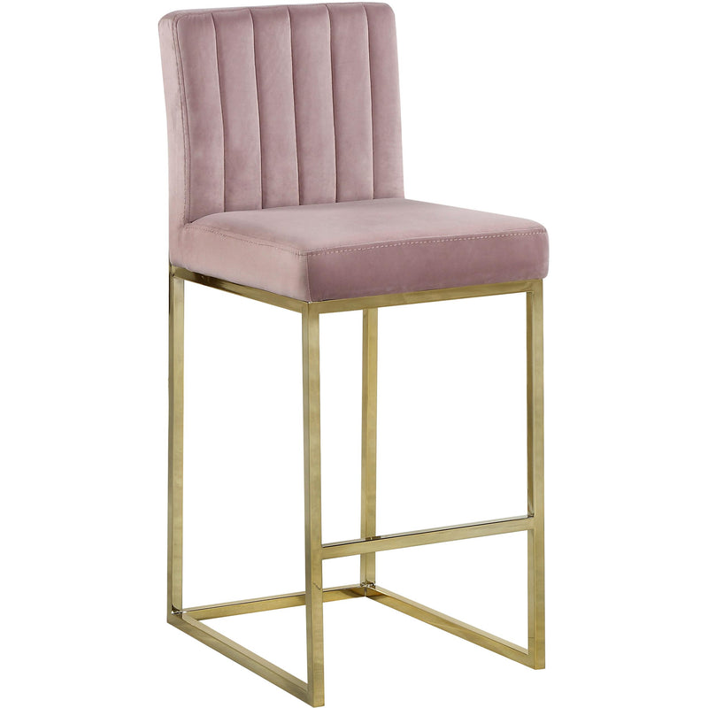 Meridian Giselle Pink Velvet Stool IMAGE 1