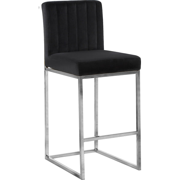 Meridian Giselle Black Velvet Stool IMAGE 1