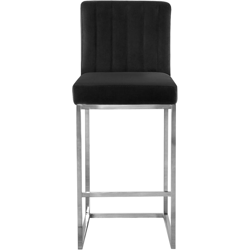 Meridian Giselle Black Velvet Stool IMAGE 2