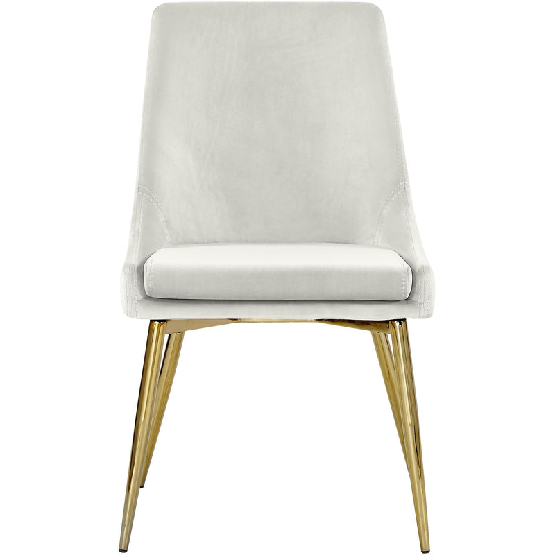 Meridian Karina Cream Velvet Dining Chair IMAGE 2