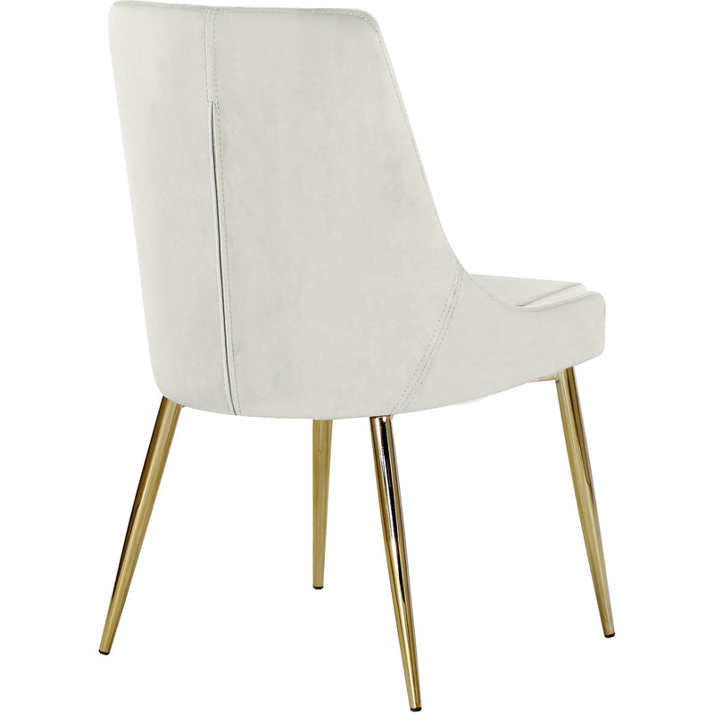 Meridian Karina Cream Velvet Dining Chair IMAGE 3