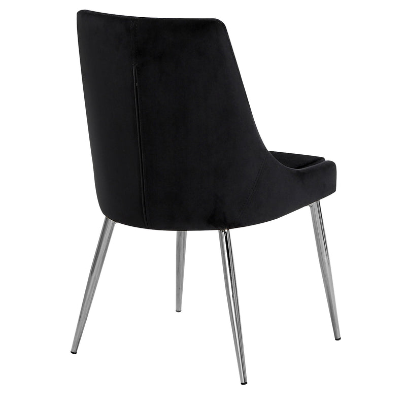 Meridian Karina Black Velvet Dining Chair IMAGE 3