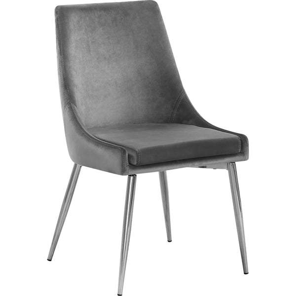 Meridian Karina Grey Velvet Dining Chair IMAGE 1