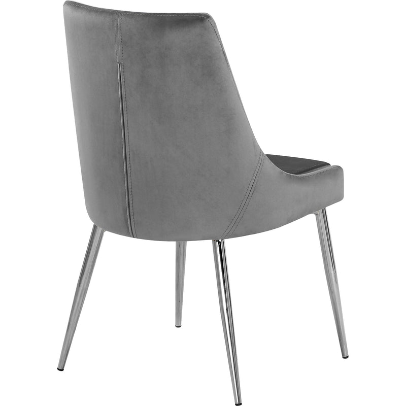 Meridian Karina Grey Velvet Dining Chair IMAGE 3