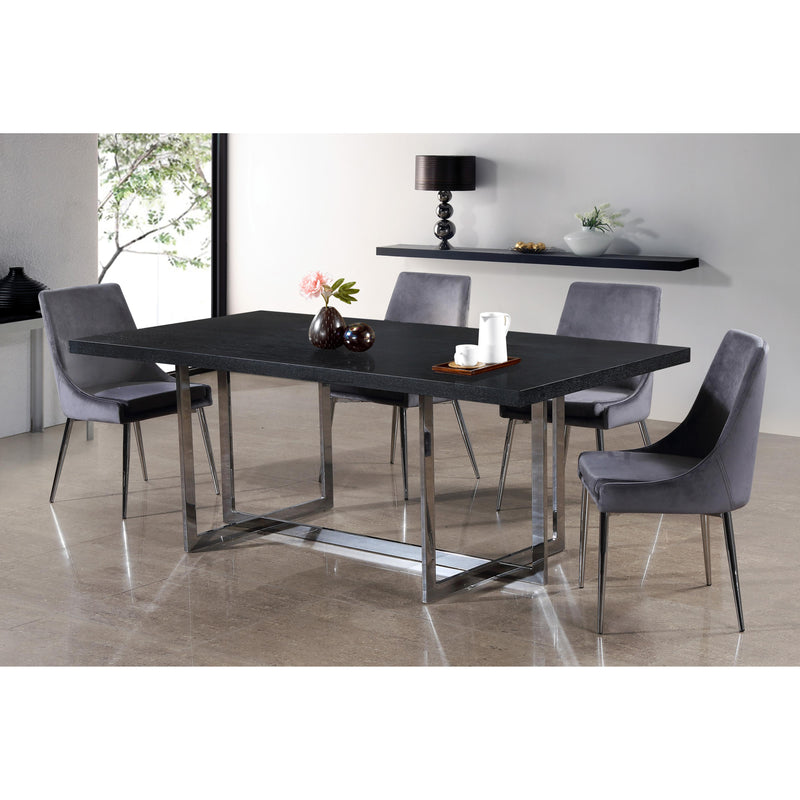 Meridian Karina Grey Velvet Dining Chair IMAGE 4