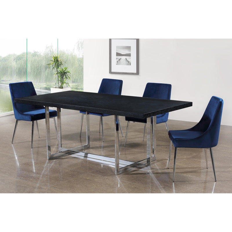 Meridian Karina Navy Velvet Dining Chair IMAGE 4