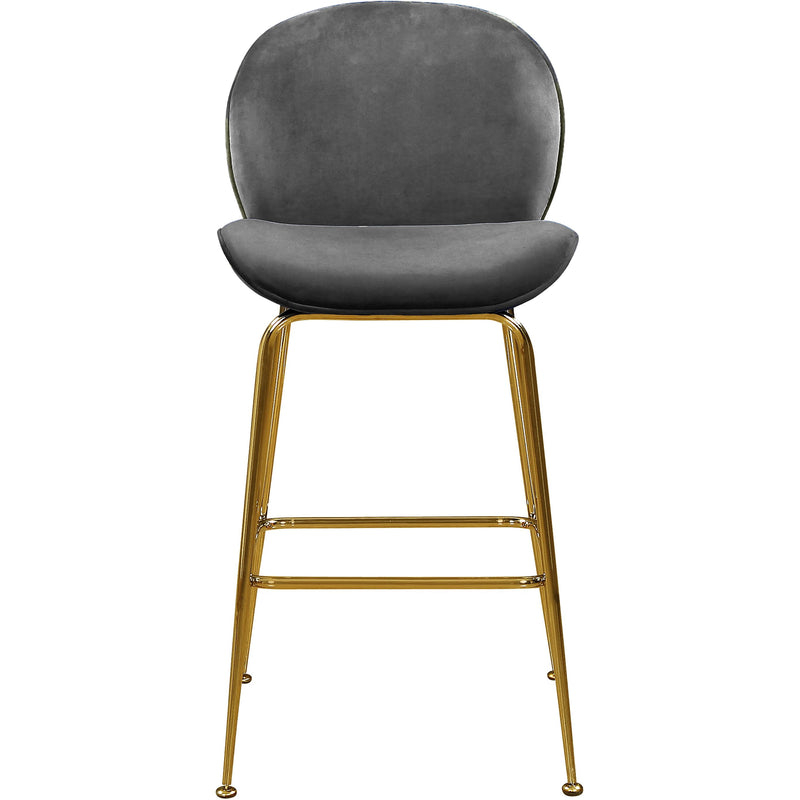 Meridian Paris Grey Velvet Stool IMAGE 2