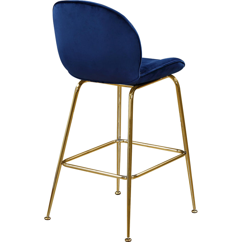 Meridian Paris Navy Velvet Stool IMAGE 3