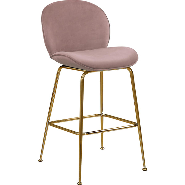 Meridian Paris Pink Velvet Stool IMAGE 1